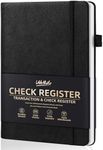 WEMATE Check Registers for Personal Checkbook,Checkbook register & Log,Track Deposits,Payments, Finances, Debit Card and Bank Account, Transaction Registers for Small Busisses 8×6", Black