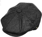 Epoch Men's Classic 8 Panel Wool Blend newsboy Snap Brim Collection Hat, Grey, Medium