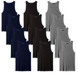 Andrew Scott Men's 12 Pack Color Tank Top a Shirt (3X-Large 54-56, 12 Pack - Black)