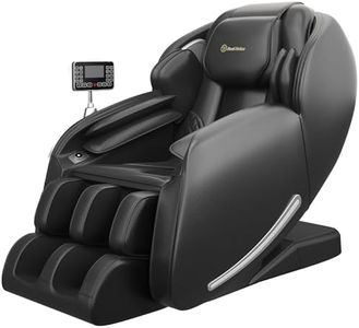 Real Relax massagesessel ganzkörpermassage mit wärmefunktion, Zero Gravity 3D-Robotische Hände SL Track Shiatsu-massagestuhl Liegefunktion und Rückenheizung, Body Scan, Bluetooth, Fußrolle, Schwarz