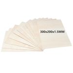 MIVIDE 12 Pack A4 Balsa Wood, 300x200x1.5MM Balsa Wood Sheets, Unfinished Blank Balsa Sheet, Craft Wood Board, Craft DIY Model Wood Plate for Arts and Crafts, School Projects