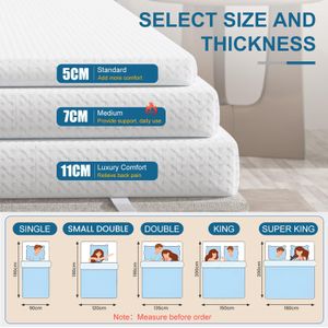 FRIDEKO Double Memory Foam Mattress Topper – Soft, Supportive
