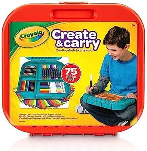 Crayola Create 'N Carry Art Set (75pcs), Art Supplies Kit, Drawing Set for Kids, Arts & Crafts Supplies, Holiday Gift for Kids, 5+