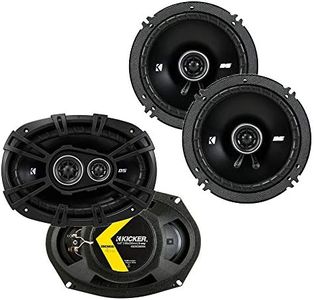 KICKER 43DSC69304 D Series 6x9 Inch 360 Watt 3 Way Dual Speakers with 43DSC6504 6.5 Inch 240 Watt 2 Way 4 Ohm Car Audio Coaxial Speakers