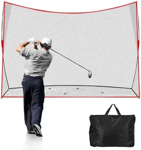 Golf Net: 10x7ft Heavy Duty Golf Practice Net for Indoor/Outdoor Training, Portable Golf Hitting Net with Carry Bag, Ideal Golf Training Aid for Golfers Backyard Driving Chipping Swing (Standard)