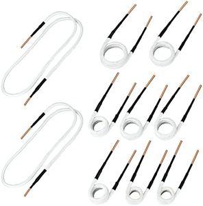 10PCS Heater Coil Kit for Magnetic Heater,8 Coils and 2 Free Forming Copper Wires with 1200℃ Heat Resistant for For Removing Rusty Bolts and Nuts