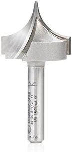 Amana Tool 56144 Carbide Tipped Point Cutting Roundover Router Bit Rounding 1/2 R x 1 D x 3/4 CH x 1/4 Shank x 2 Inch Long