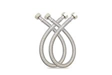 GLOBOMOTIVE 304 Grade Braided Stainless Steel Connection Pipe Hose Pipe for Wash Basin, Kitchen Sink, Geyser - 36 Inch (2 Pieces Set, Pack of 1 Pair)