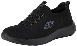 Skechers Womens Summits Top Player Sneaker, Black Knit Trim, 5 UK