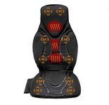 FIVE S FS8816 Vibration Massage Seat Cushion, Massager with Heat, 10 Vibration Motors for Neck, Shoulders, Back/Lumbar, Thighs for Home, Office (Black)