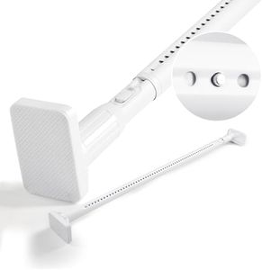 Deconovo Extendable Shower Curtain Rods (100-170cm), Telescopic Tension Rods for Curtains, Curtain Pole for Kitchen, Bathrooms, and Closets, White