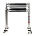 Amarine Made 4 Step Wide Steps Stainless Steel Telescoping Boat Ladder Swim Step More Durable Pedal