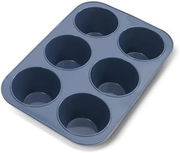 Silicone Muffin Baking Pan & Cupcake Tray 6 Cup - Nonstick Cake Molds/Tin, Large Silicon Bakeware, BPA Free, Dishwasher & Microwave Safe (6 Cup Size, Grey)