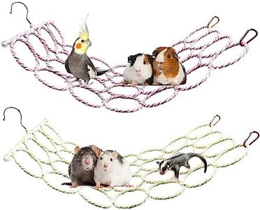 2 Pack Rat Climbing Toy, Bird Swing Toy, Hanging Rat Rope Net Toy, Bird Rope Perch Stand Toy, Parrot Climbing Ladder Bridge Toy, Small Animal Cage Accessories for Bird Parrot Hamster Rat Sugar Glider