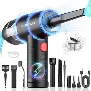 2 in 1 spray ad aria compressa e aspirapolvere, ventilatore elettrico a 3 marce, 91000 giri/min, compresso Air Duster con batteria da 6000 mAh e ricarica rapida USB per laptop, tastiera, divano, auto