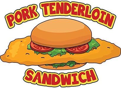 Pork Tenderloin Sandwich 8" Concession Decal Sign cart Trailer Stand Sticker Equipment