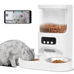 Automatic Cat Feeder with Camera for 2 Cats, 1080P HD Video Night Vision,5G&2.4GHz WiFi Pet Feeder with 2 Way Audio,Smart App Control 4L Pet Dry Food Dispenser for Cats and Dogs with Dual Tray