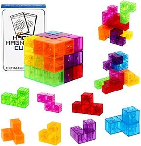 Dasdax Magic Magnetic Cube 3D，Magnetic Block Puzzle for Kids Educational Intelligence，Crystal Square Magnets for Office and Home Desk，Ideal Gadget Toys Games for Fidget Adult/Man/Women