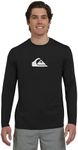 Quiksilver Men's Swimwear Regular Fit UPF 50 Long Sleeve Sun Tee Rash Guard Shirt, Black, Medium