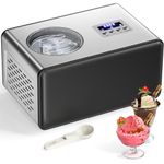 2L Ice Cream Maker with Compressor, No Pre-freezing Ice Cream Machine, 3 in 1, Button Control Panel & Timer, Homemade Ice Cream/Gelato/Sorbet/Frozen Yoghurt