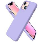 ORNARTO Compatible with iPhone 13 Mini Case, Slim Liquid Silicone 3 Layers Full Covered Soft Gel Rubber with Microfiber Case Cover 5.4 inch-Light Purple