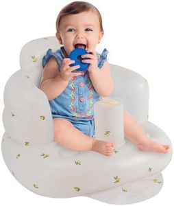 Attimal Inflatable Baby Seat - Portable & Comfortable Blow Up Baby Chair, Easy to Clean Sit Me Up Floor Seat for Infants & Toddlers Suitable for Children 3 Months - 3 Years Old（Olive