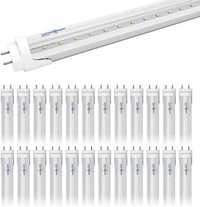 LUMINOSUM T8/T10/T12 4 Foot LED Light Tube 20W 48 inch, 40W Equivalent, Natural White 4000K, Clear Cover, Dual-end Powered, Ballast Bypass Retrofit, ETL Listed, 25-Pack