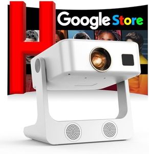 Outdoor-Projector-4K [1200 ANSI/Google TV/Voice Control] Smart Projector with WiFi 6 and Bluetooth, 10,000+ Apps, AI Focus Portable Proyector with Netflix, Sovbio 1080P Audio Movie Home [180° Stand]