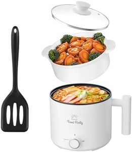 Food Party Hot Pot Electric Pot for Cooking with Steamer 1.8L College Dorm Room Essentials Hotpot Shabu Shabu Pot 110V Noodle Cooker Non Stick