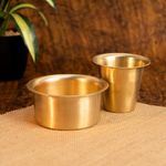 Ekhasa 100% Pure Brass Filter Coffee Cup | Dabara Set for Coffee | South Indian Coffee Cup Set | Pital Filter Coffee Cup Tumbler Set