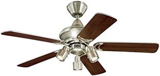 Westinghouse Lighting 72114 Kingston Three-Light 105 cm Five-Blade Indoor Ceiling Fan, Brushed Aluminum Finish