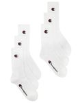 Champion Unisex Core 6pp Crew Ankle Socks, White, 9 11 UK