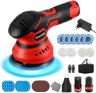 GEARTRONICS Cordless Car Polisher 5 Inch Polisher Machine Kit,6 Variable Speed,Grinder,Multi-Purpose Mill(2800-5500RPM) with Lithium Rechargeable Battery for Car Detailing/Waxing/Buffer/Polishing