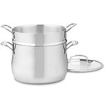 Cuisinart Contour Stainless 6-Quart, 3-Piece Pasta Pot with Cover