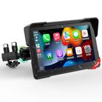 LAMTTO Waterproof Motorcycle Carplay Screen with Apple Carplay & Android Auto, Car Play Motorcycle GPS Navigation System & Music, 7-Inch Portable Moto Touchscreen for Motorbike