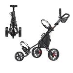 Caddytek CaddyLite 11.5 V3 3 Wheel Golf Push Cart - Superlite Deluxe, Lightweight, Easy to Fold Caddy Cart Pushcart, Black