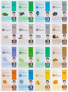 Dermal Korea Collagen Essence Full Face Facial Mask Sheet, 16 Combo Pack