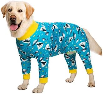Large Dog Pajamas Jumpsuit, Dog Onesie Recovery Suit After Surgery Full Belly Coverage Dog PJS for Medium Large Dogs Big Dog Clothes Apparel Dog Neuter Shirt Anti-Shedding Suit Stretchy Dog Jammies