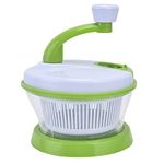 Vegetable Cutter, Safe Salad Spinner Manual Meat Mincer Blender Hand Chopper Garlic Onion Cutter for Veggies, Ginger, Fruits, Nuts, Food Processor for Kitchen Restaurant, Green