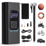 MICTUNING Tire Inflator Portable Air Compressor Car Tire Air Pump - with 6000mAh Battery, LCD Display, Mobile Power Bank, for Car Bike Motor Sports Balls