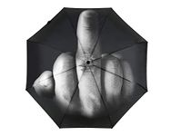 Ace Select Middle Finger Umbrella Novelty Umbrella Waterproof Folding Umbrella for Sun Rain Days Creative Gift for Birthday Christmas Halloween - Black