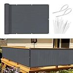 Sunnylaxx Balcony Privacy Screen 80x400 cm Fence Screen for Balcony and Patio, Balcony Cover, HDPE(185g/㎡) UV Protection Wind Protection, with Rope and Aluminium Eyelets Anthracite