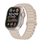 Magnetic Watch Band Compatible with Apple Watch Band 40mm 38mm 41mm 42mm 44mm 45mm 49mm for Women Men, Sport Soft Silicone Wristband Strong Magnet link Strap for iWatch Series 9 8 7 6 SE 5 Ultra 4 3 2