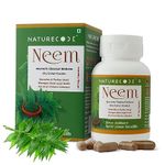 Nature Code Ayurvedic Neem Extract 400mg Capsules | Blood Detoxification, Skin & Hair Health, Acne Control | 60 Veg Capsules