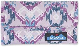 KAVU Mondo Spender Trifold Wallet Clutch Travel Organizer, Purple Ikat