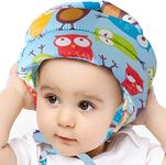 Baby Safety Helmet, IULONEE Infant Head Shape Protector Toddler Protective Hat Adjustable Crash Helmet for Learning to Walk(Owl Blue)