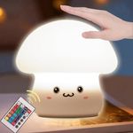 ANGTUO 16 Colors Mushroom Night Light Include Remote Control, Mushroom Lamp Dimmable and Rechargeable, Mushroom Decor, Mushroom Gifts