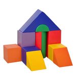 Soozier 11 Piece Soft Climbing Blocks for Toddlers, Kids Foam Climber and Crawl Gym Play Toy, PU Leather Easy to Clean & Play, Classic