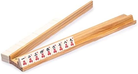 Yellow Mountain Imports Wooden Mahjong (Mah Jong, Mahjongg, Mah-Jongg, Mah Jongg, Majiang) Racks with Pushers, 18 Inches, Natural Pine, Set of 4