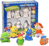 Number 1 in Gadgets Paint Your Own Pet Figurines, Decorate Your Own Painting Set, Includes 6 Pet Figurines, 6 Pots of Paint, Complete Plaster Craft Kit for Kids